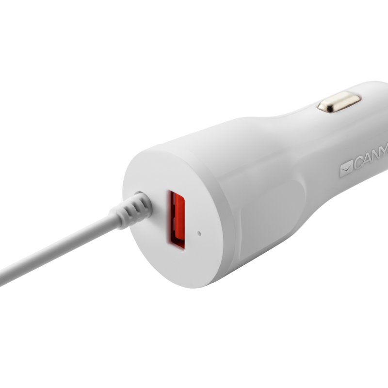 CANYON car charger C-033 2.4A/USB-A built-in Lightning White