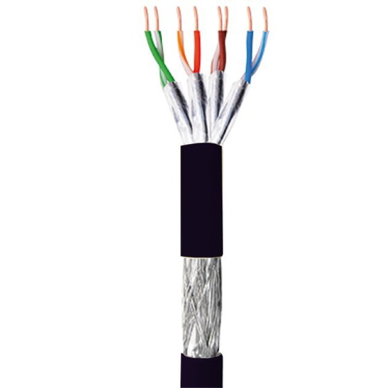 Techly ITP5-PIMF-0100-PE câble de réseau Noir 100 m Cat7 S/FTP (S-STP)