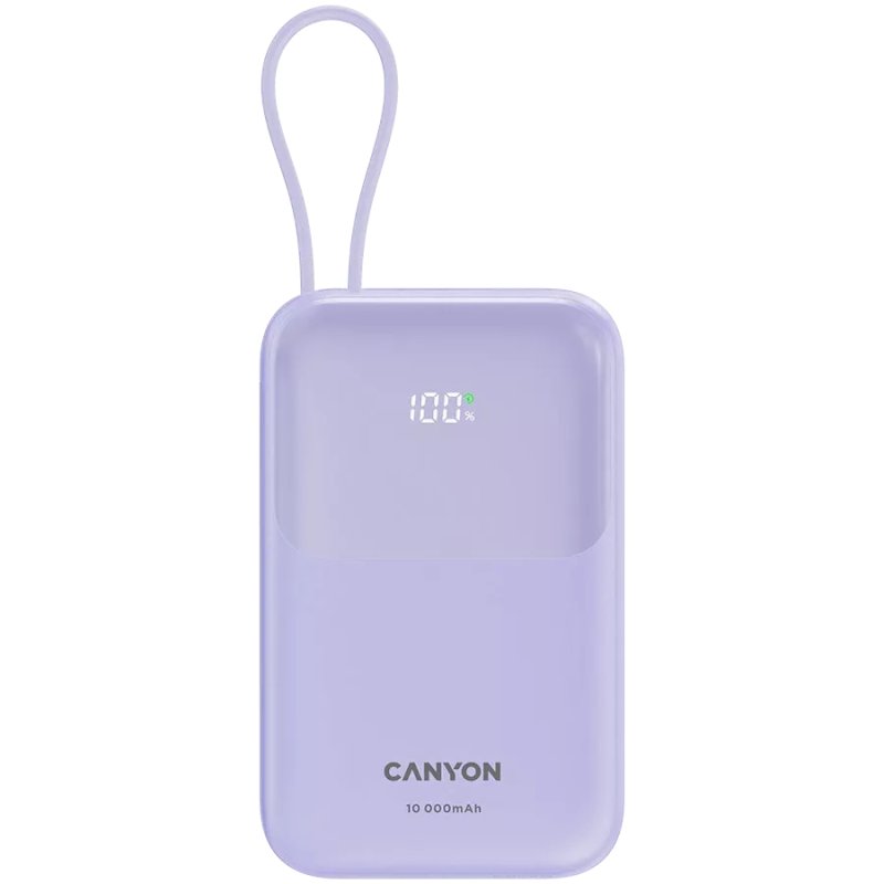 Canyon OnPower 101 - Powerbank - 10.000 mAh - dig. disp. - in USB-C - out USB-A - QC 3.0/USB-C