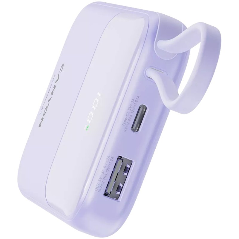Canyon OnPower 101 - Powerbank - 10.000 mAh - dig. disp. - in USB-C - out USB-A - QC 3.0/USB-C