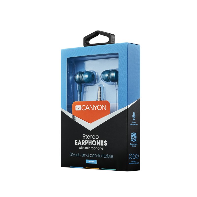 CANYON headphones SEP-3 Mic 1.2m Blue Green
