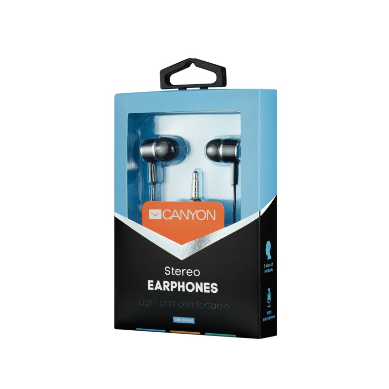 CANYON headphones EPM-01 Mic 1.2m Black