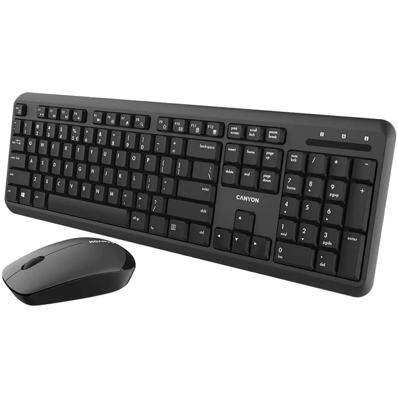 Canyon SET-W20 keyboard Mouse included Home/Office RF Wireless QWERTY Russian Black