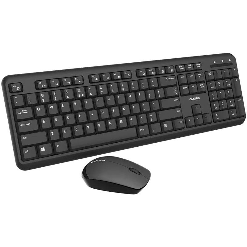 CANYON SET-W20 EN/RU Keyboard Mouse Velvet Wireless Black