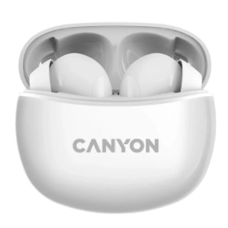 Canyon CNS-TWS5W casque Sans fil Ecouteurs Appels/Musique/Sport/Au quotidien USB Type-C Bluetooth Blanc