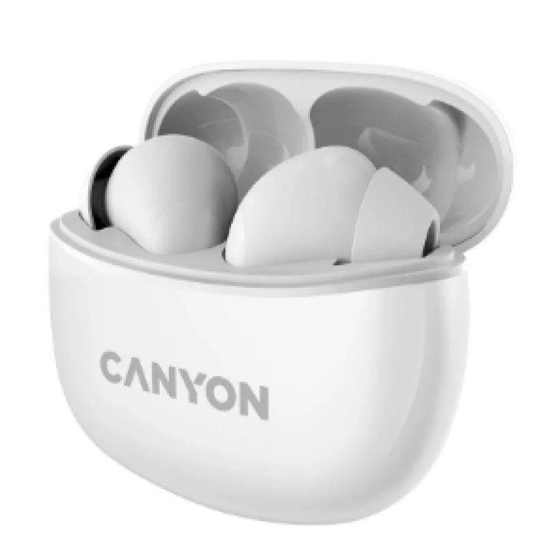 Canyon CNS-TWS5W casque Sans fil Ecouteurs Appels/Musique/Sport/Au quotidien USB Type-C Bluetooth Blanc