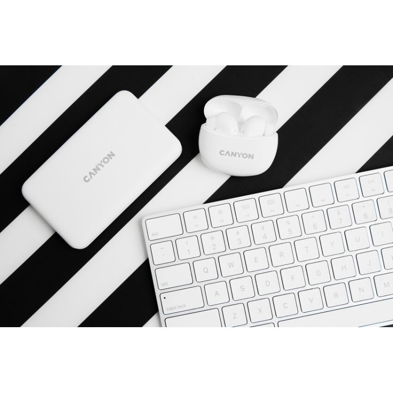 Canyon CNS-TWS5W headphones/headset Wireless In-ear Calls/Music/Sport/Everyday USB Type-C Bluetooth White