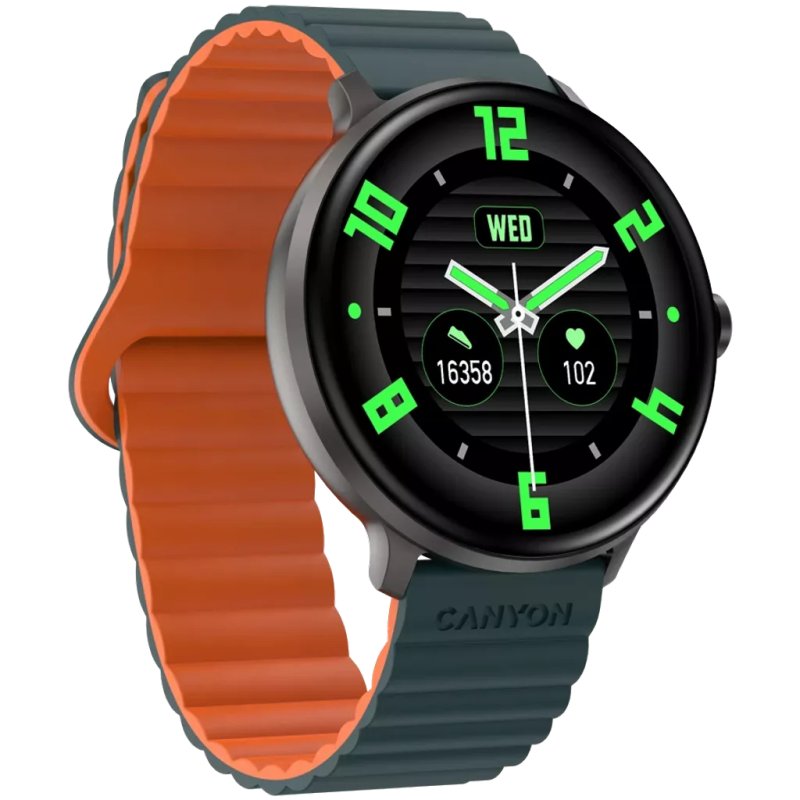 Canyon CNS-SW69BG smartwatche et montre de sport 3,3 cm (1.3") LTPS 44 mm Numérique 360 x 360 pixels Écran tactile
