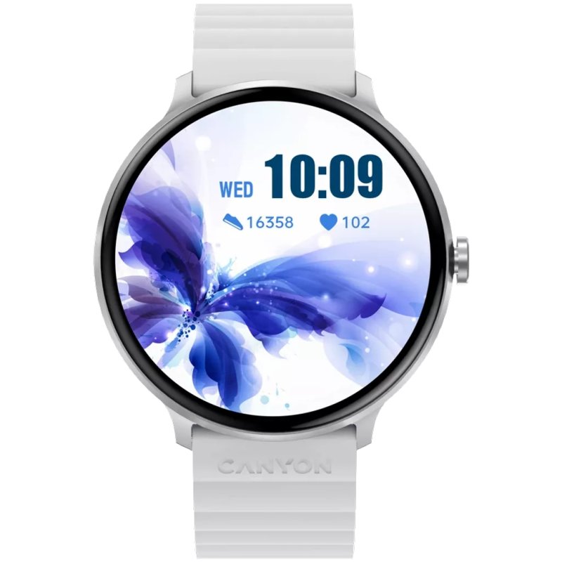 Canyon CNS-SW69WB smartwatche et montre de sport 3,3 cm (1.3") 44 mm Numérique 360 x 360 pixels Écran tactile Argent