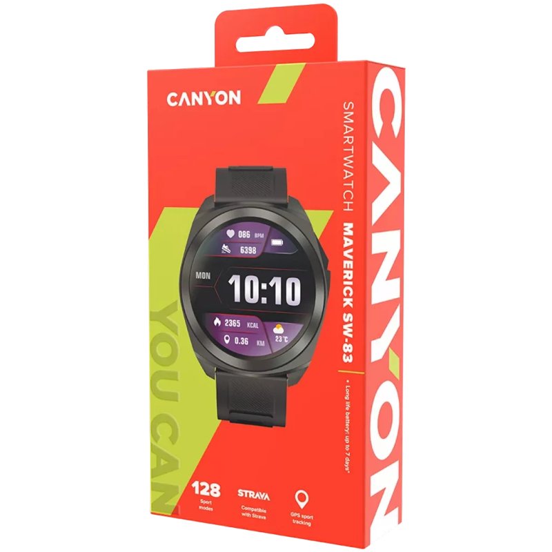 Canyon SW-83 - Maverick - smart watch - GPS - BT - color. LCD display 1.32 - waterproof. IP68 -