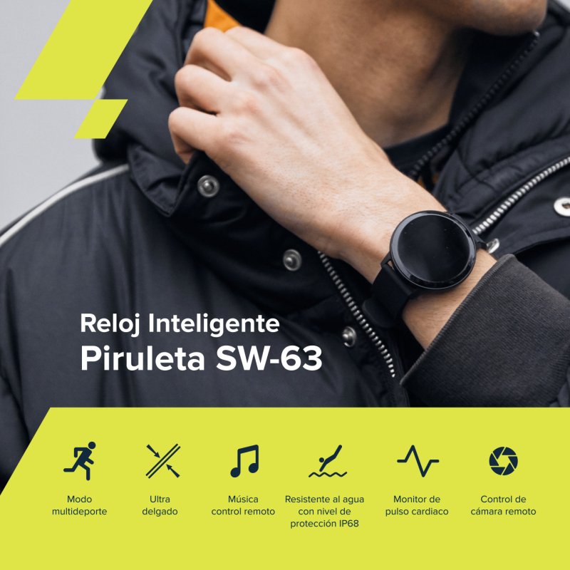 CANYON Lollypop SW-63, Smart watch, 1.3inches IPS full touch screen, Round watch, IP68 waterproof, multi-sport mode,