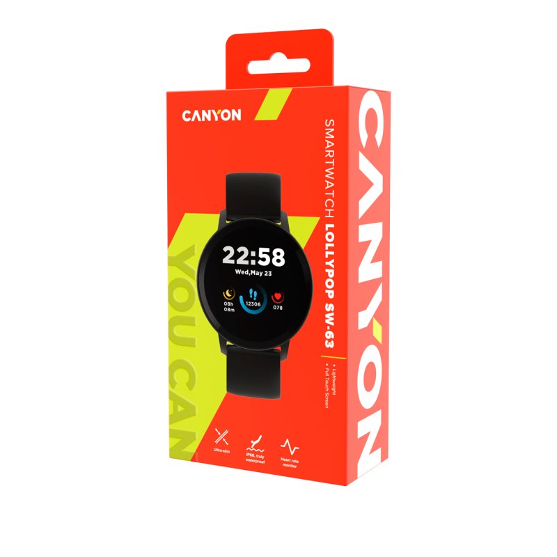 Canyon Lollypop 3,3 cm (1.3") TFT Numérique 240 x 240 pixels Écran tactile Noir