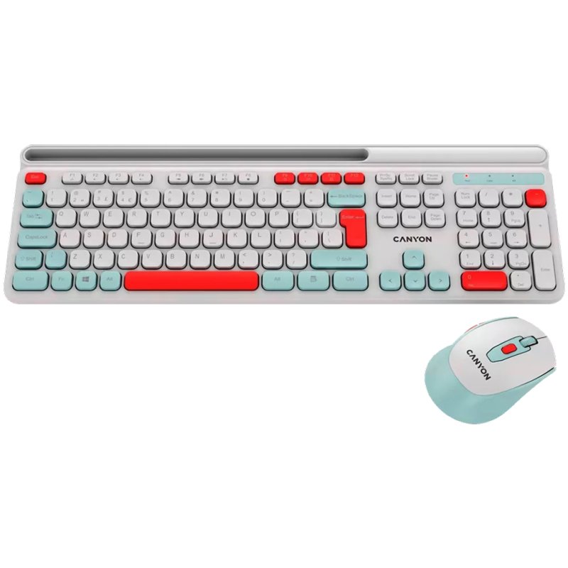 CANYON HSET-W5 EN Keyboard Mouse AAA AA Wireless White