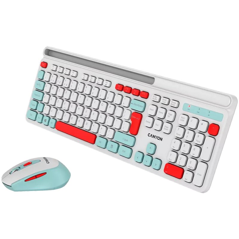 CANYON HSET-W5 EN Keyboard Mouse AAA AA Wireless White