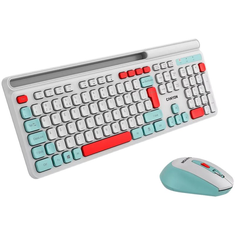 CANYON HSET-W5 EN Keyboard Mouse AAA AA Wireless White
