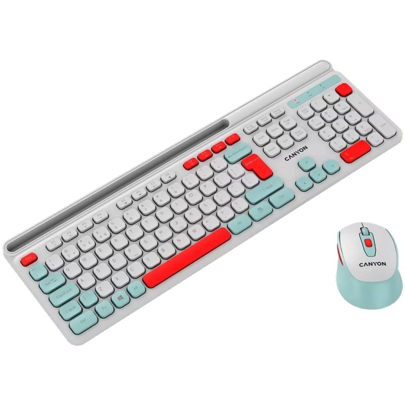 CANYON HSET-W5 EN Keyboard Mouse AAA AA Wireless White