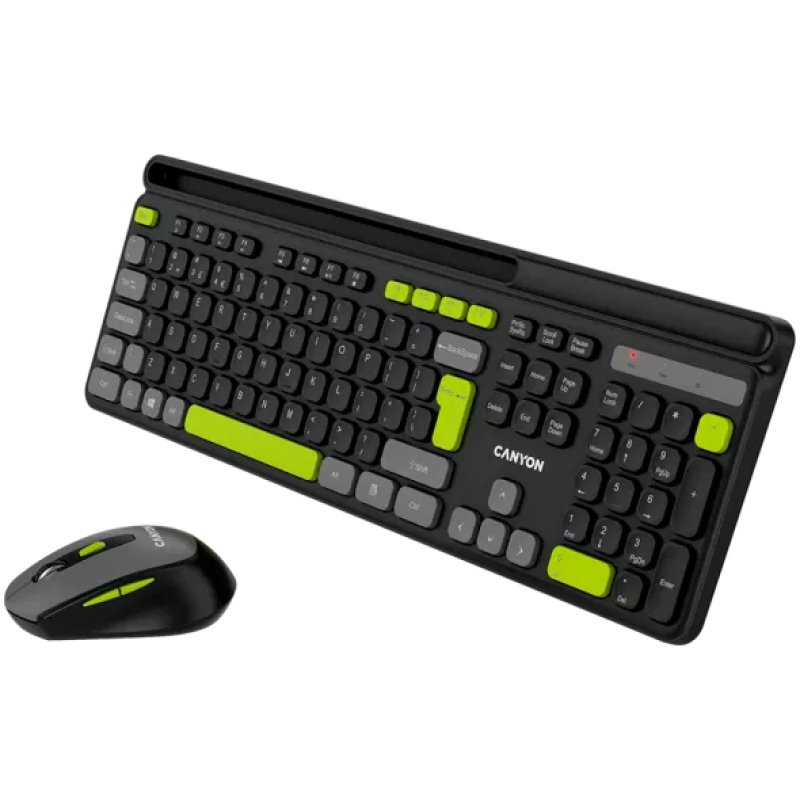 Canyon HSET-W5 clavier Souris incluse maison/bureau RF sans fil QWERTY Anglais américain Blanc