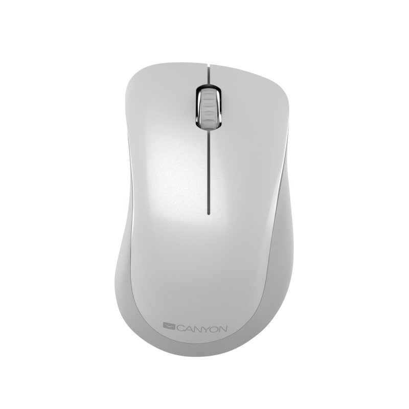 CANYON MW-11, 2.4 GHz Wireless mouse ,with 3 buttons, DPI 1200, Battery:AAA*2pcs ,pearl white grey67*109*38mm 0.063kg