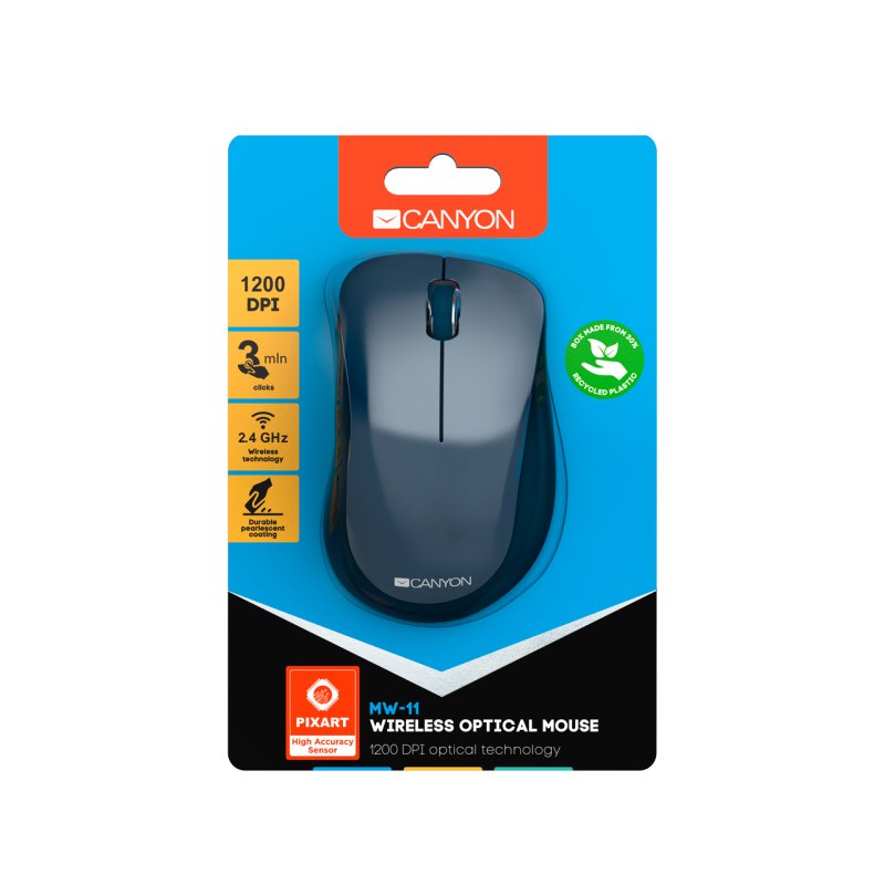 Canyon CNE-CMSW11BL souris Droitier RF sans fil Optique 1200 DPI