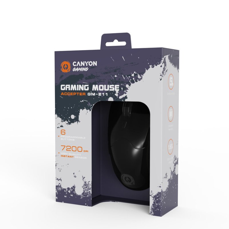 CANYON mouse Accepter GM-211 RGB 6buttons Wired Black