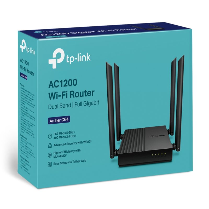 TP-LINK ARCHER C64 dual-band W-Fi router black