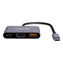 CANYON hub DS-4 3in1 USB-C Grey
