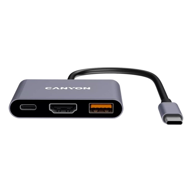 CANYON hub DS-4 3in1 USB-C Grey