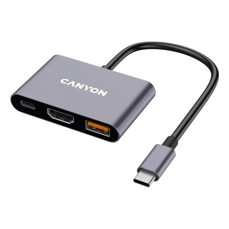 CANYON hub DS-4 3in1 USB-C Grey