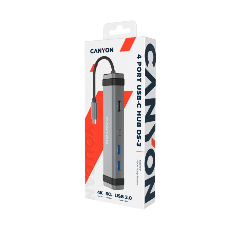 CANYON hub DS-3 4in1 USB-C Space Grey