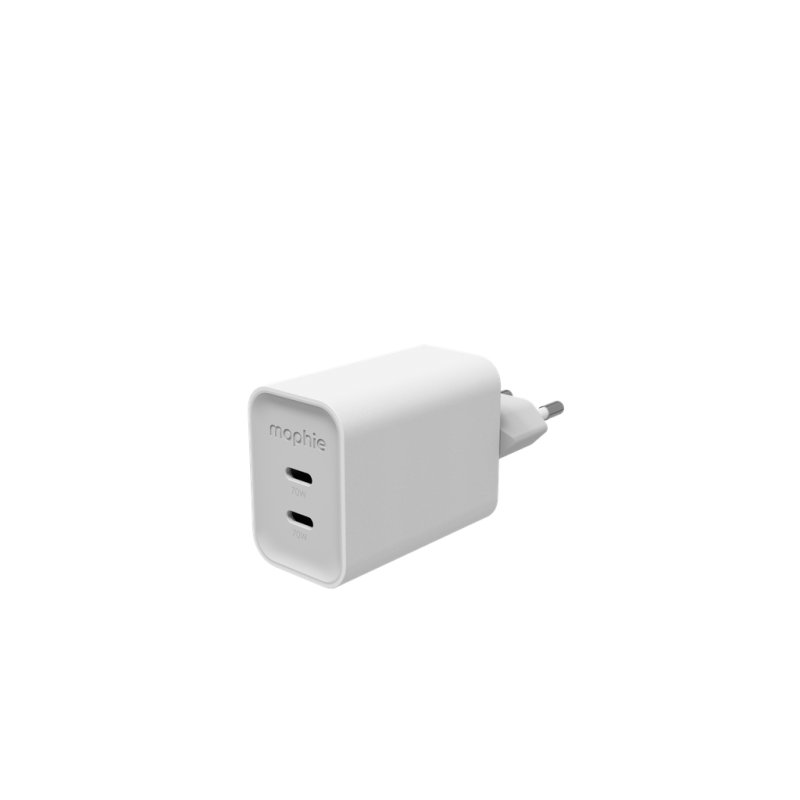 MOPHIE POWER ADAPTER GAN USB-C DUAL 70W ROC 2026 WHITE EU