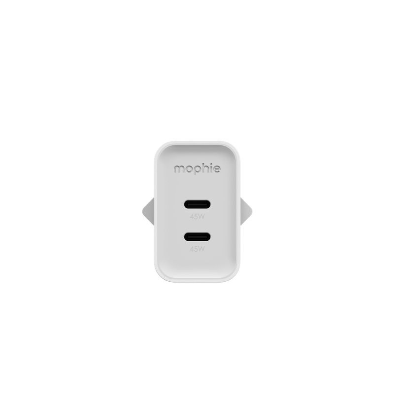 MOPHIE POWER ADAPTER GAN USB-C DUAL 45W ROC 2026 WHITE EU