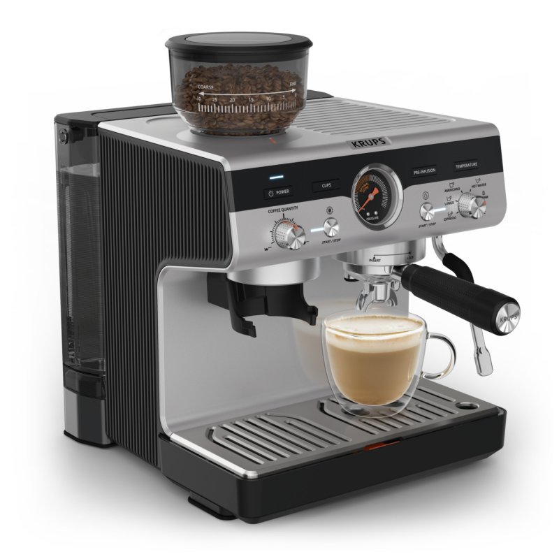 Precision Siebträgermaschine XP801T, Espressomaschine - Black - Edelstahl