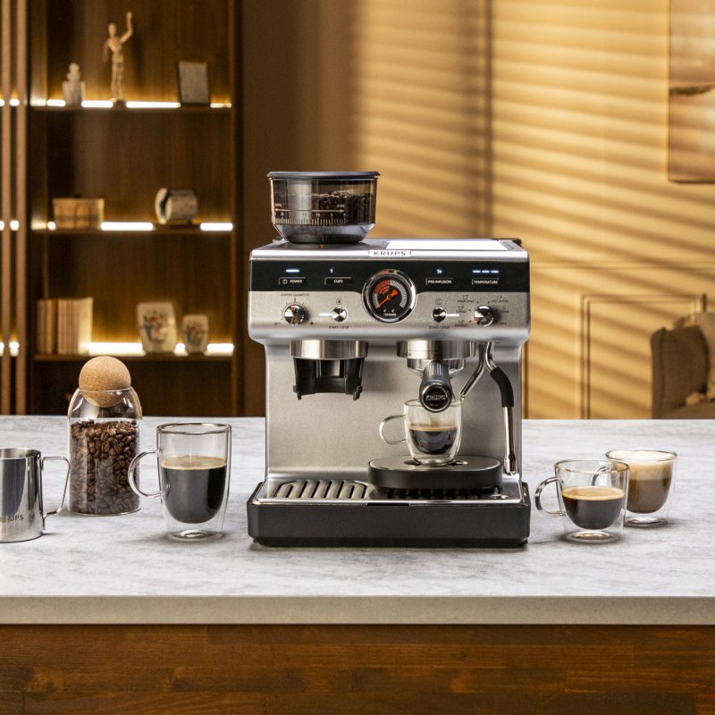 Precision Siebträgermaschine XP801T, Espressomaschine - Black - Edelstahl