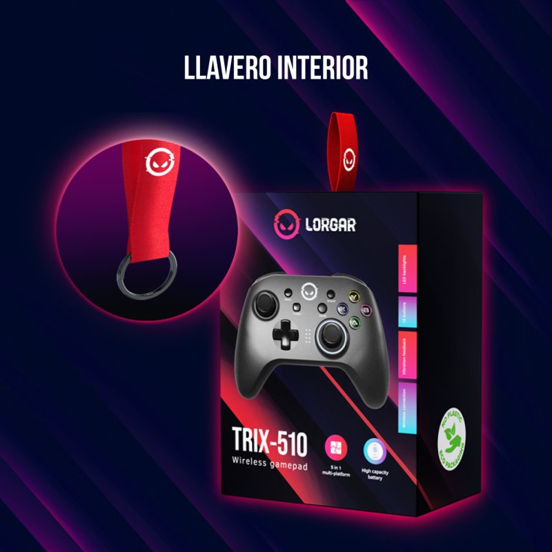 LORGAR TRIX-510 Gaming controller black, BT5.0 black