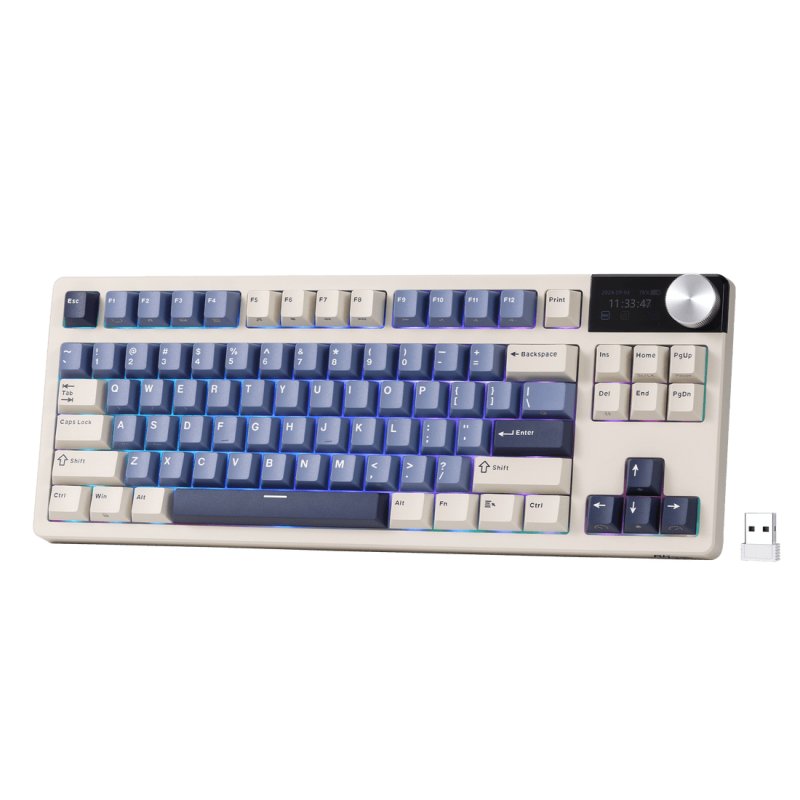 Royal Kludge S85 TKL keyboard Gaming USB Bluetooth QWERTY US International White, Blue