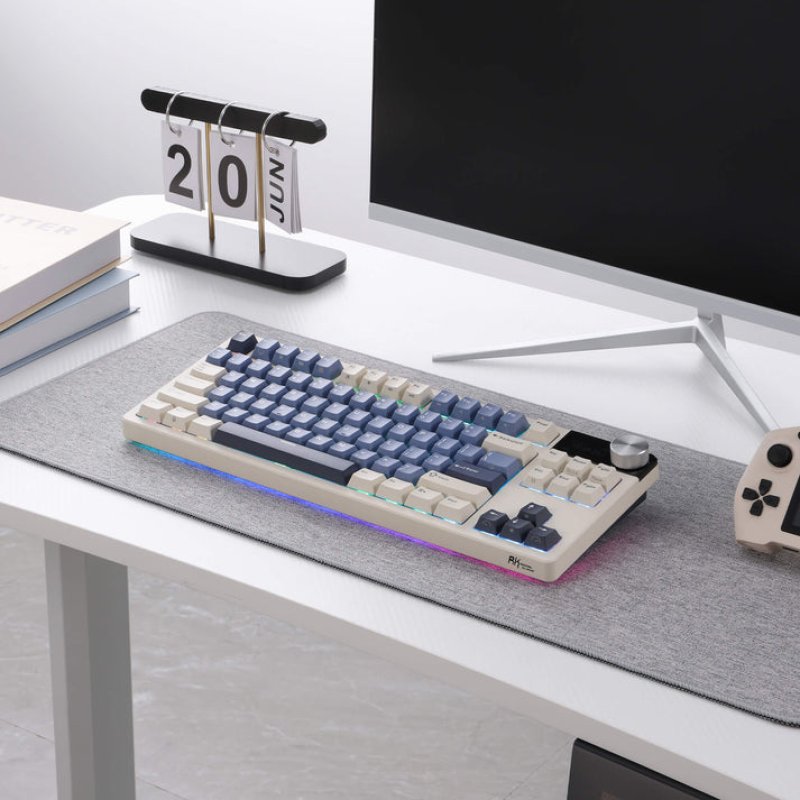 Royal Kludge S85 TKL clavier Gaming USB Bluetooth QWERTY US International Blanc, Bleu
