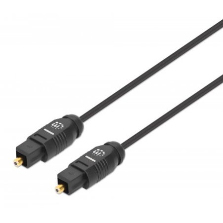 MANHATTAN Toslink Digitales Optisches Audiokabel 2 x Toslink S/PDIF-Stecker 5 m vergoldete Kontakte schwarz