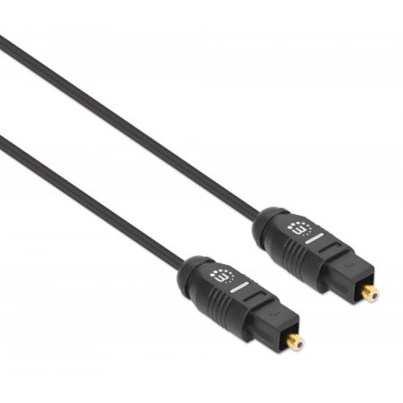 MANHATTAN Toslink Digitales Optisches Audiokabel 2 x Toslink S/PDIF-Stecker 5 m vergoldete Kontakte schwarz