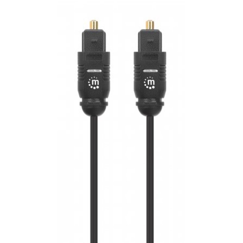 MANHATTAN Toslink Digitales Optisches Audiokabel 2 x Toslink S/PDIF-Stecker 5 m vergoldete Kontakte schwarz