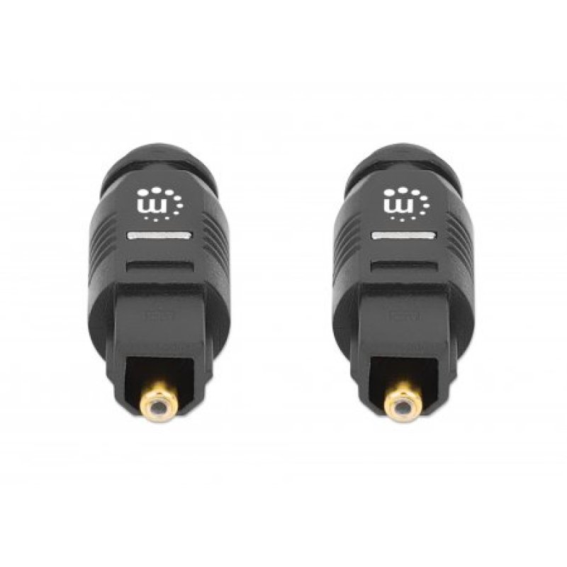 MANHATTAN Toslink Digitales Optisches Audiokabel 2 x Toslink S/PDIF-Stecker 1m vergoldete Kontakte schwarz