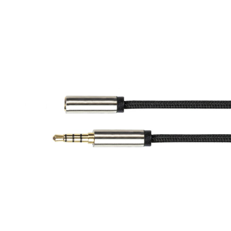 Python Audiokabel 4-pol. Klinkenst. an Buchse schwarz 1m