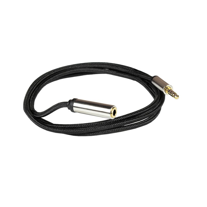 Python Audiokabel 4-pol. Klinkenst. an Buchse schwarz 1m
