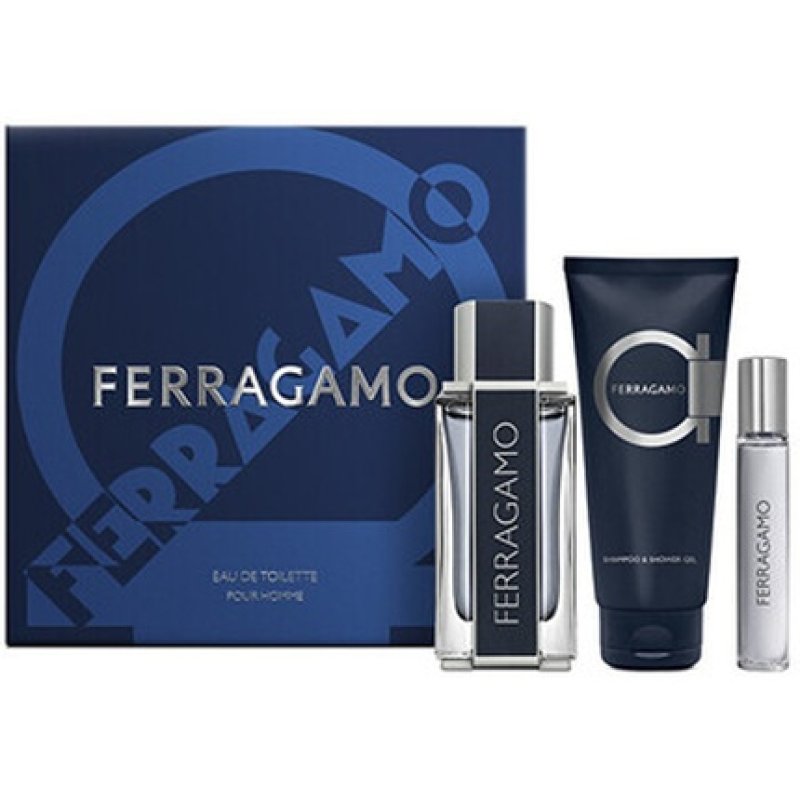 Salvatore Ferragamo Ferragamo For Men Gift Set Eau De Toilette 100 Ml Shower Gel And Shampoo 100 Ml Miniature Eau De