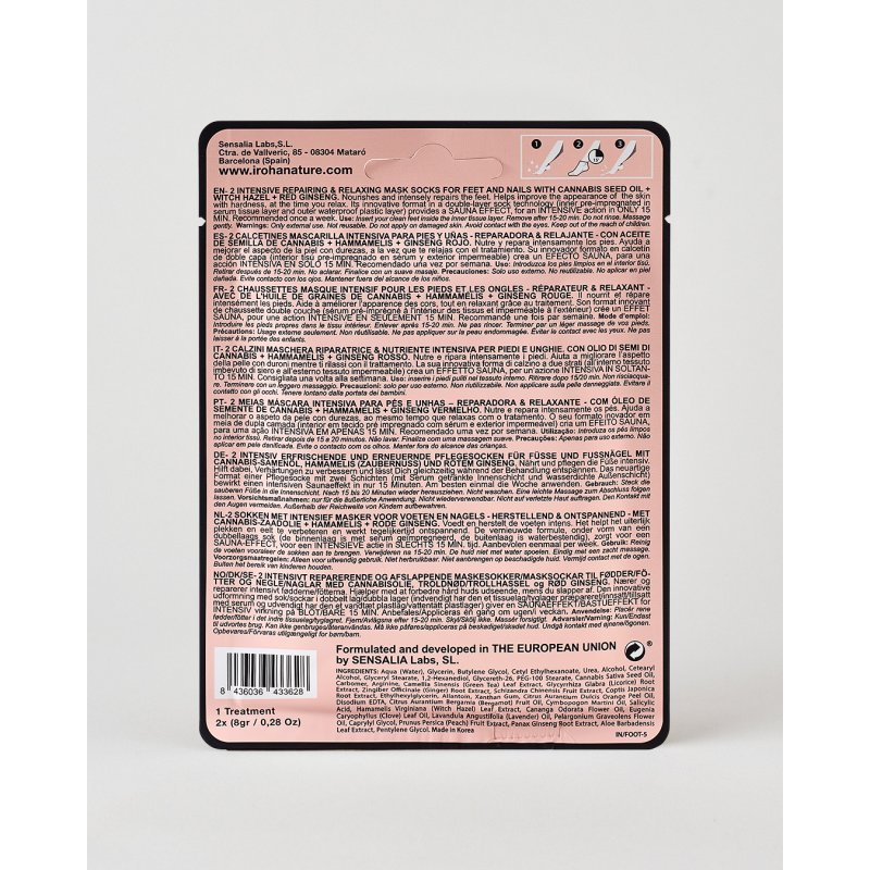 Iroha Nature Masque Chaussettes Cannabis Réparatrices & Relaxantes 1 pair