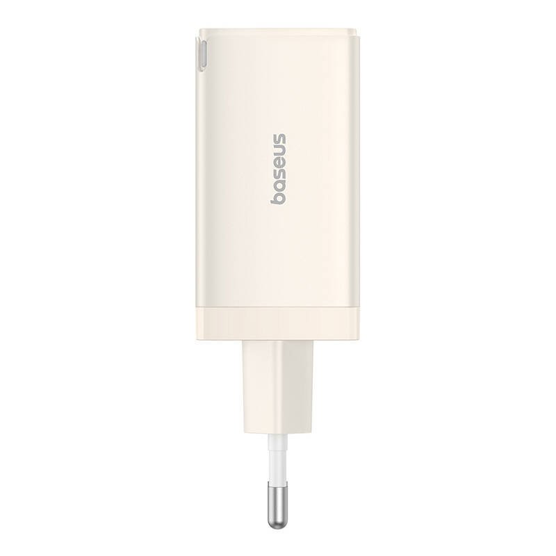 Wall charger Baseus GaN5 2x USB-C USB, 65W cable 1m (white)