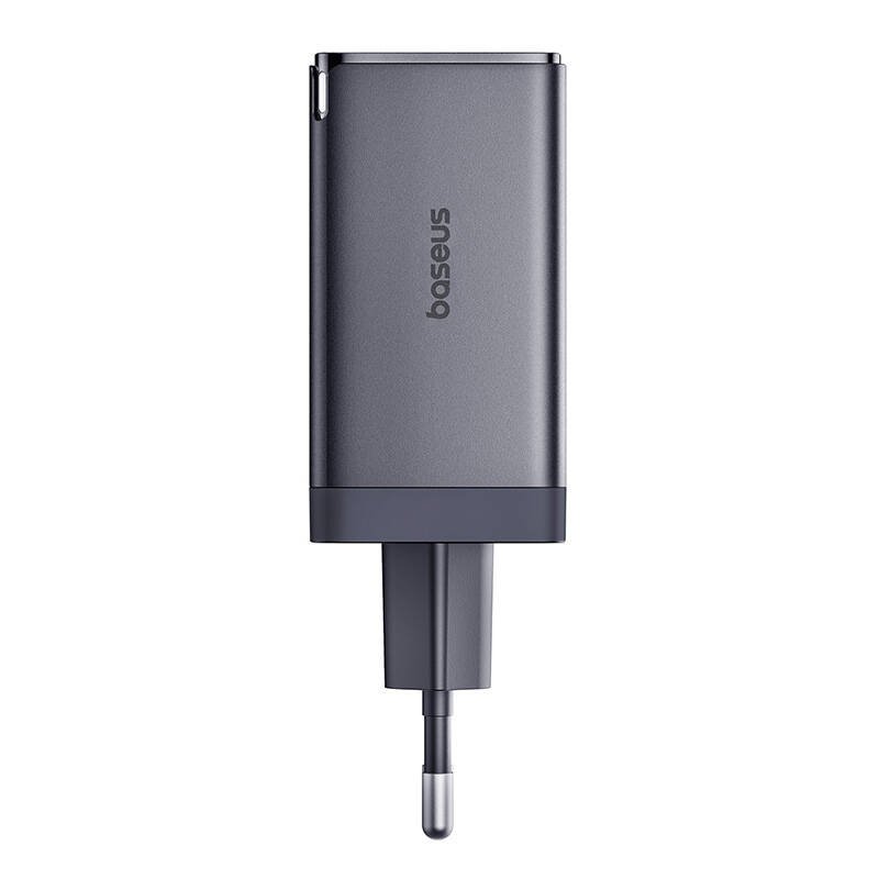 Wall charger Baseus GaN5 2x USB-C USB, 65W cable 1m (grey)