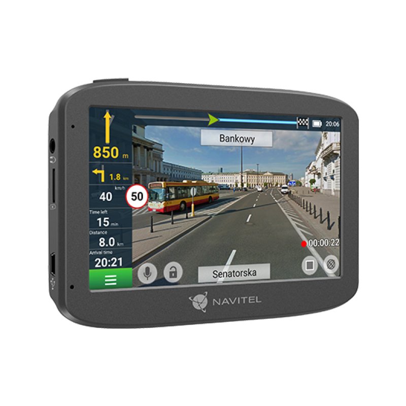 Navitel RE 5 DUAL Full HD Batterie, Allume-cigare, USB Gris