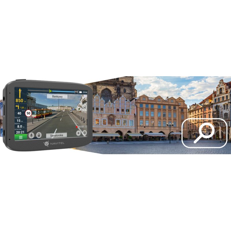 Navitel RE 5 DUAL Full HD Batterie, Allume-cigare, USB Gris