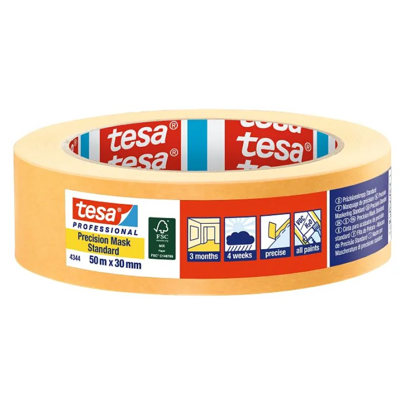 TESA Professional 4344 50 m Ruban de masquage universel Adapté à une utilisation à l'intérieur Adapté à une