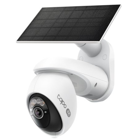 Pan/Tilt Security Camera Kit SPEC:4K 8MP (38402160), 2.4 GHz/5 GHz, 10000mAh rechargeable lithium-ion battery, Solar